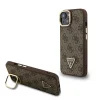 Guess PU 4G Strass Triangle Logo Apple iPhone 13 MagSafe tok kitámasztható kamera peremmel, barna-arany