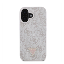 Guess PU 4G Strass Triangle Metal Logo Apple iPhone 16 hátlap tok, rózsaszín tok és táska