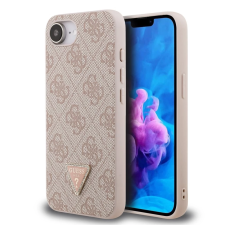 Guess PU 4G Strass Triangle Metal Logo tok iPhone 16e készülékhez rózsaszín (905201) tok és táska