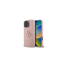 Guess PU Fixed Glitter 4G Metal Logo iPhone 16 Pro Pink tok tok és táska