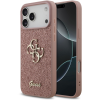 Guess PU Fixed Glitter 4G Metal Logo Zadní Kryt pro iPhone 17 Pro Max Pink (GUHCP17XHG4SGP)