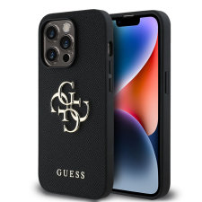Guess PU Grained 4G Metal Logo Apple iPhone 14 Pro hátlap tok, fekete tok és táska