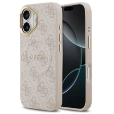 Guess PU Leather 4G Gold Frame Apple iPhone 17 MagSafe hátlap tok, rózsaszín tok és táska