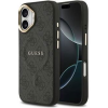 Guess PU Leather 4G Gold Frame MagSafe Zadní Kryt pro iPhone 17 Black (GUHMP17SP4MSEGCK)