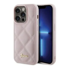 Guess Quilted Metal Logo Apple iPhone 15 Pro hátlap tok rózsaszín tok és táska