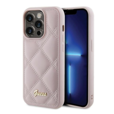 Guess Quilted Metal Logo Apple iPhone 15 Pro Max hátlap tok, rózsaszín tok és táska