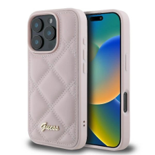 Guess Quilted Metal Logo tok iPhone 16 Pro - rózsaszín tok és táska