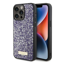 Guess Rhinestone Metal Logo Apple iPhone 15 Pro Max hátlap tok, lila tok és táska