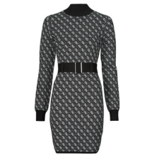 Guess Rövid ruhák LISE 4G LS BELTED DRESS SWTR Fekete EU M női ruha