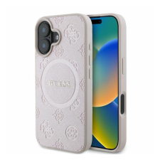 Guess Saffiano Peony Classic Logo Apple iPhone 16 hátlap tok, rózsaszín GUHMP16SPSAPSMEP tok és táska