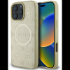 Guess Saffiano Peony Stamp MagSafe iPhone 16 Pro Gold tok (GUHMP16LPSAPSMED)