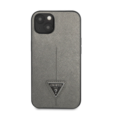 Guess Saffiano Triangle Apple iPhone 13 mini hátlap tok, ezüst tok és táska