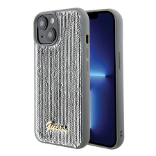 Guess Sequin Script Metal Apple iPhone 15 hátlap tok, ezüst tok és táska