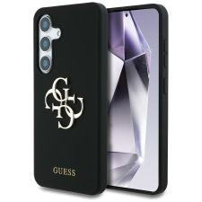 Guess Silicone Big 4G Logo Bottom Script Samsung Galaxy S25 hátlap tok, fekete tok és táska