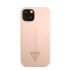Guess Silicone Line Triangle Apple iPhone 13 mini hátlap tok, rószaszín tok és táska