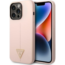 Guess Silicone Triangle Apple iPhone 14 Pro Max hátlap tok, pink (GUHCP14XSLTGP) tok és táska