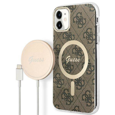 Guess tok+töltő iPhone 11 6,1" barna 4G Print MagSafe keménytok tok és táska