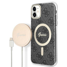 Guess tok+töltő iPhone 11 6,1" fekete 4G Print MagSafe keménytok tok és táska