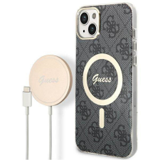 Guess tok+ töltő iPhone 14 6,1" fekete 4G Print MagSafe keménytok tok és táska