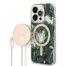 Guess tok+ töltő iPhone 14 Pro 6,1" zöld Dzsungel MagSafe keménytok tok és táska