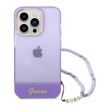 Guess Translucent Pearl Strap Apple iPhone 14 Pro Max hátlap tok, lila tok és táska