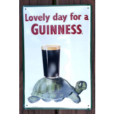 Guinness mit Schildkröte und Bierglas - Fémtábla dekoráció