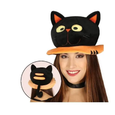 Guirca Halloweeni sapka, fekete macska jelmez