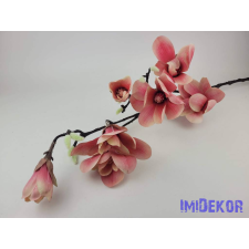  Gumis magnólia ág 7 fejes 95cm - Krém-Rózsaszín dekorációs kellék