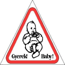 GUNGL DEKOR Matrica Gyermek az autóban fehér "B" információs címke