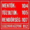 GUNGL DEKOR Matrica Mentő tűzoltó hívószámok piros 