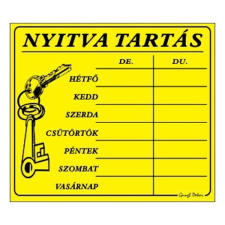 GUNGL DEKOR Piktogram Nyitva tartás /számokkal/ 7 napos sárga információs címke