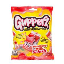  Gupperz Strawberry Milk Splash epres tej ízű töltött gumicukor 72g csokoládé és édesség