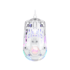 GWINGS Vezeték nélküli optikai egér, 10000 DPI, Bluetooth+2,4GHz, fehér-átlátszó (GW9500M) egér