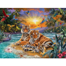  Gyémántfestés Tigris család kreatív és készségfejlesztő