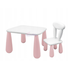 Gyerek asztal és etetőszék MALTEX Luna fehér/rózsaszín etetőszék