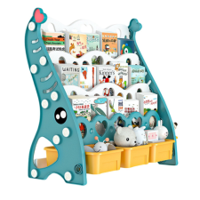  Gyerek könyvespolc Tároló dobozzal 55x25x56cm kék bútor