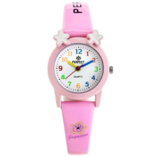  Gyerek kvarc karóra sötét rózsaszín bőr szíjjal, WR30 karóra