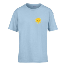  Gyerek póló Ovis jelel Nap mintával Világos kék 134 méret gyerek póló