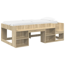  Gyerekágy keret tárolóval Sonoma Tölgy 98.5 x 200 cm Szerelt Fa ágy és ágykellék