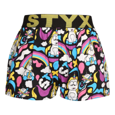  Gyerekek klasszikus boxeralsó Styx művészet sport gumi egyszarvú (BJ1158) 12-14 éves
