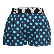  Gyermek bő szárú boxeralsók Styx art sportos gumipánt pöttyös (BJ1651) 12-14 éves