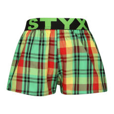  Gyermek bő szárú boxeralsók Styx sportos gumipánt többszínben (BJ1018) 12-14 éves