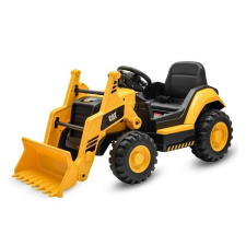 Gyermek elektromos traktor Baby Mix CAT sárga lábbal hajtható járgány