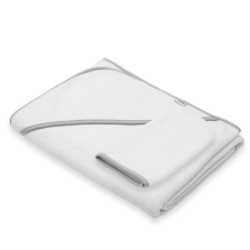  Gyermek frottír törölköző és kapucnival New Baby BASIC 100x100 fehér-szürke babatörülköző, kifogó