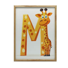 GYERMEK PLAKÁTZSIRÁF M BETŰVEL FALRA KERETBEN 40x50 CM grafika, keretezett kép