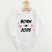 Gyermekek body nyomtatással New Baby BORN IN 2025 pink kombidressz, body