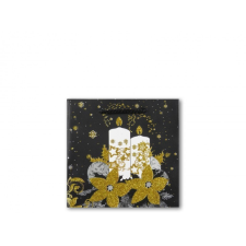 Gyertya &amp; Decor Ajándéktasak karácsonyi gyertya fekete/arany glitteres ajándéktasak