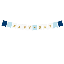 Gyertya & Decor Babaváró füzér Baby boy felirattal party kellék