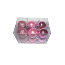 Gyertya &amp; Decor Karácsonyfadísz kis gömb rózsaszín karácsonyfadísz