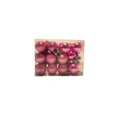 Gyertya &amp; Decor Karácsonyfadísz mini gömb rózsaszín karácsonyfadísz